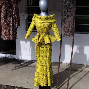 Timeless elegance peplum top and mermaid skirt set  Elevate your wardrobe